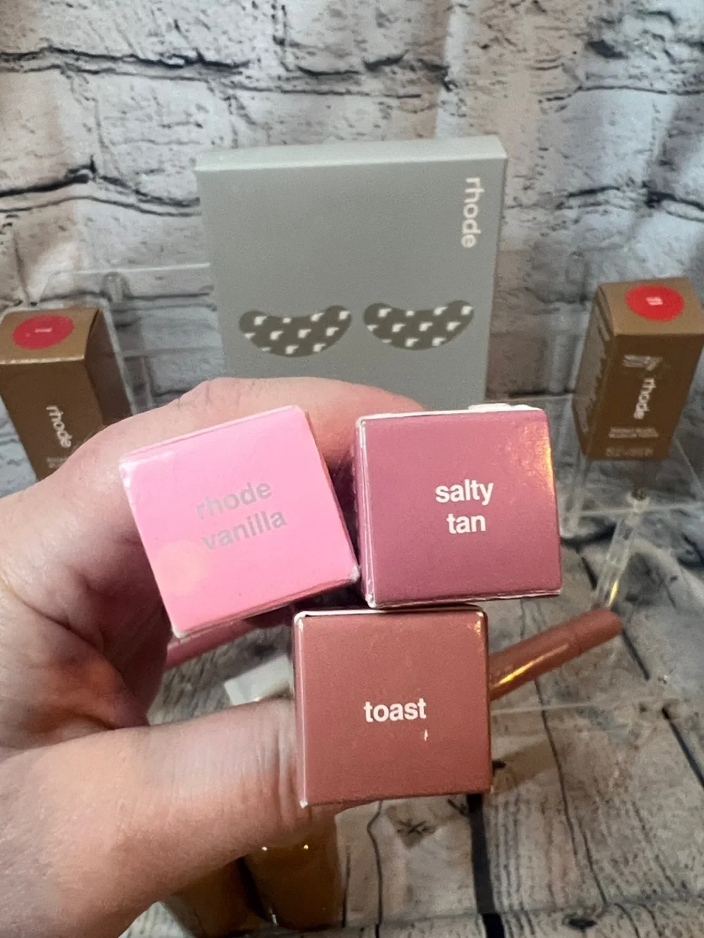 RHODE BUNDLE-Rhode Face & Skincare- 2 Pocket Blushes, Eye Prep & 3 Lip Tints